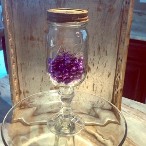 Wine 🍷 Glass Mason Ball Jar with antiqued lid ⭐️